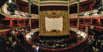 
This is the theatre GAIETY, where we saw River Dance!It was so dark in here that a picture was not easily gotten, as evidence by this picture.