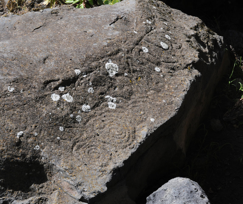 Rock carvings.