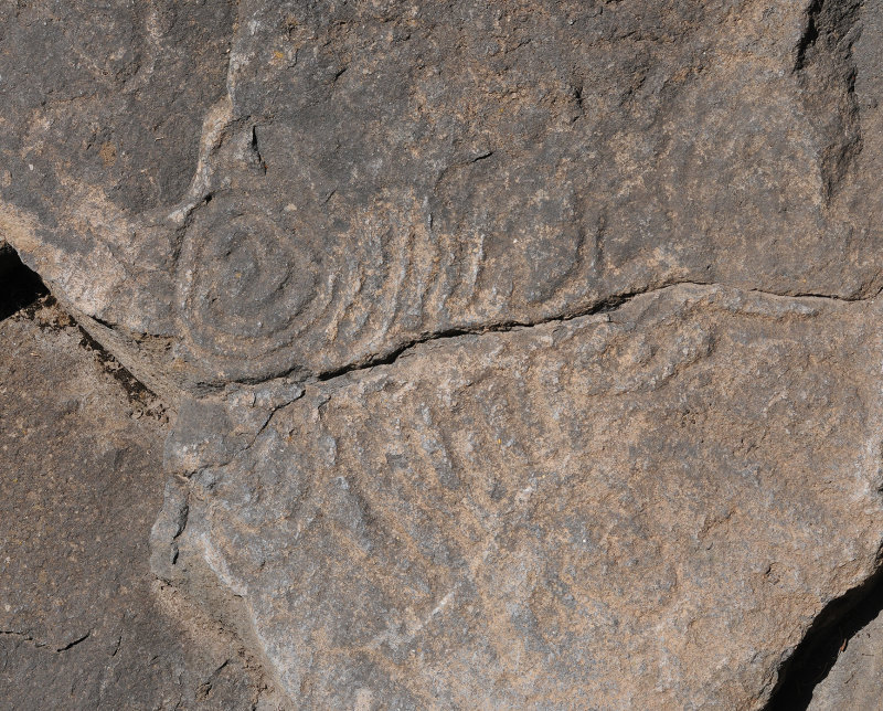 Rock carvings.
