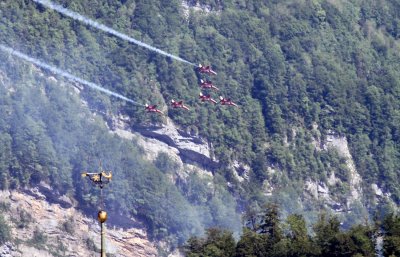 Patrouille Suisse above the Steeple of my Village