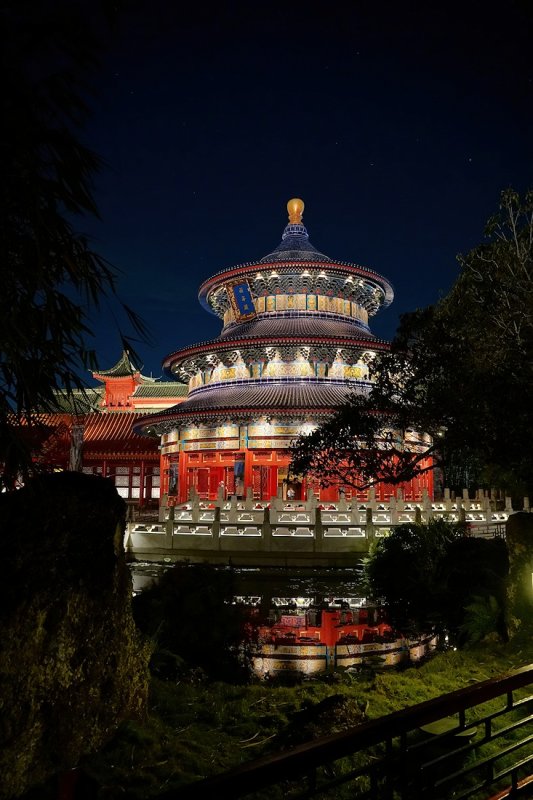 China temple at night