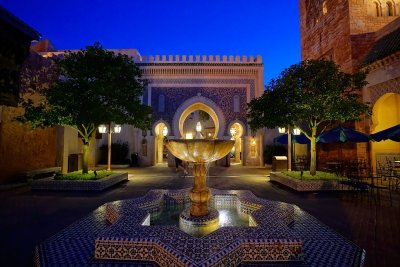 Morocco Pavilion - Fountain at night