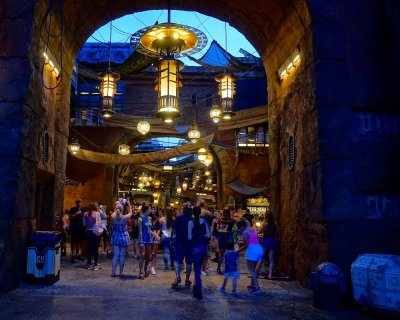 Galaxy's Edge - Black Spire Outpost at night