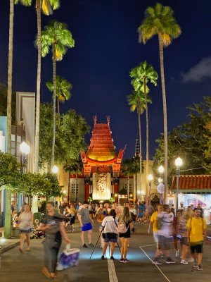 Hollywood Studios main street at night