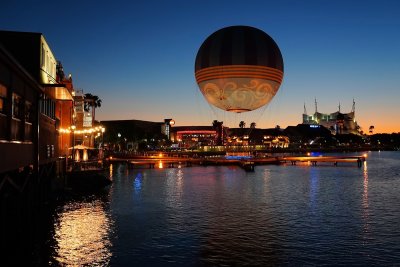 Disney Springs dusk scene