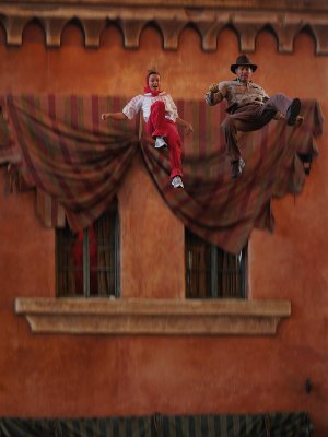 Indiana Jones stunt jump