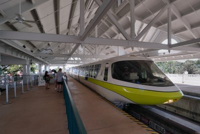 Monorail arriving at Grand Floridian Resort