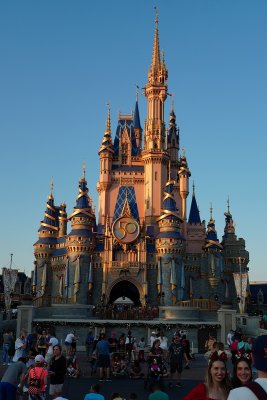 Cinderella's Castle in sunset glow