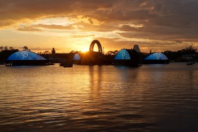 Harmonious floats at sunset