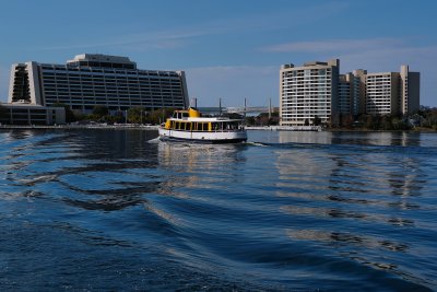 Boat headed past Contemporary Resort