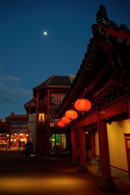 China pavilion moon scene