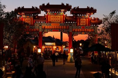 China gate with sunset colors