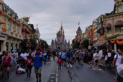 Cinderella's castle down Main Street