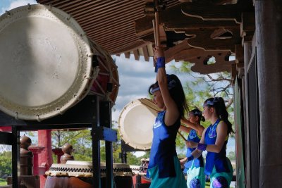 Taiko drummers in Japan pavilion, Epcot