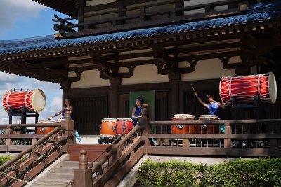 Taiko drummers in Japan pavilion, Epcot