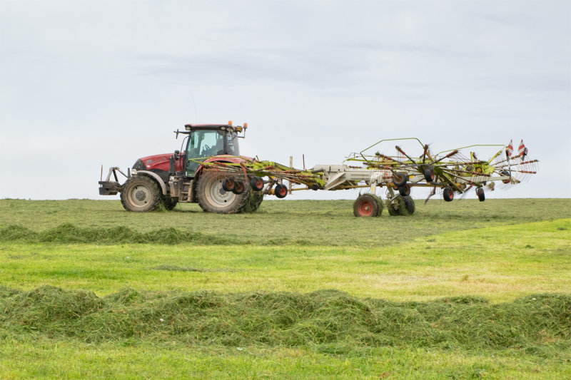 Turning grass at East Soar Farm 03/05/19.jpg