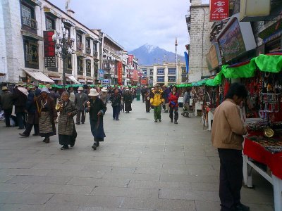 Tibetans walking the Kora around Jokhang - Lhasa