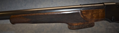 Beautiful Forearm Wood and Checkering Detail - Also Typical Zischang Style Finger Tip Rest - with Cork Base