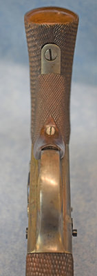 Inside Pistol Grip Strap and Wooden, Checkered Filler Detail