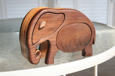 elephant bandsaw box front