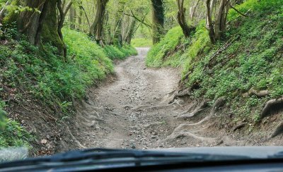 This is a public road. Very uncomfortable to drive on.