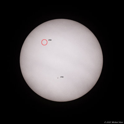 zonnevlek AR 2783  en AR 2784 - sunspot AR 2783 and AR 2784
