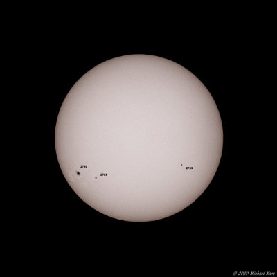 zonnevlek AR 2786, AR 2785 en AR 2783  - sunspot AR 2786, AR 2785 and AR 2783
