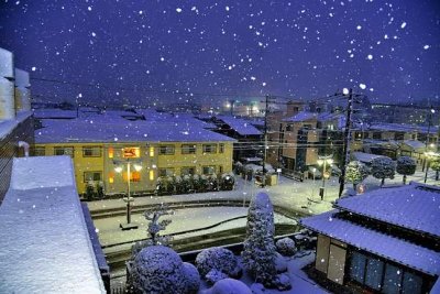 The Big Snowfall, At Night, Old Peoples' Home In Front