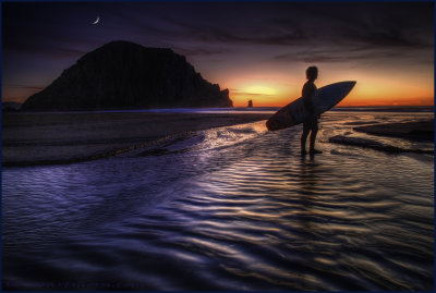 Sunset Surfer Morro Bay