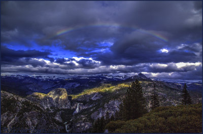 Faint Rainbow above the Sierras