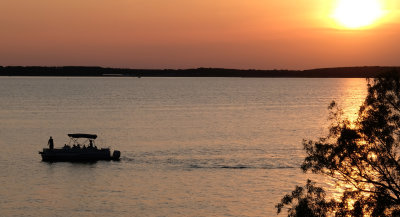 Lake Texoma pontoon sunset