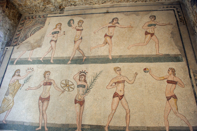 Villa Romana del Casale, Bikini mosaic (early 4th century AD)