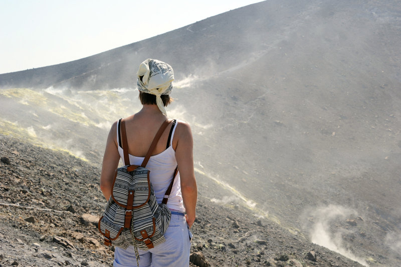Sulfur fumaroles at Vulcano island