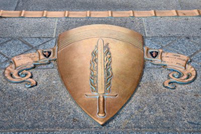 Shield with the image of the eternal flame