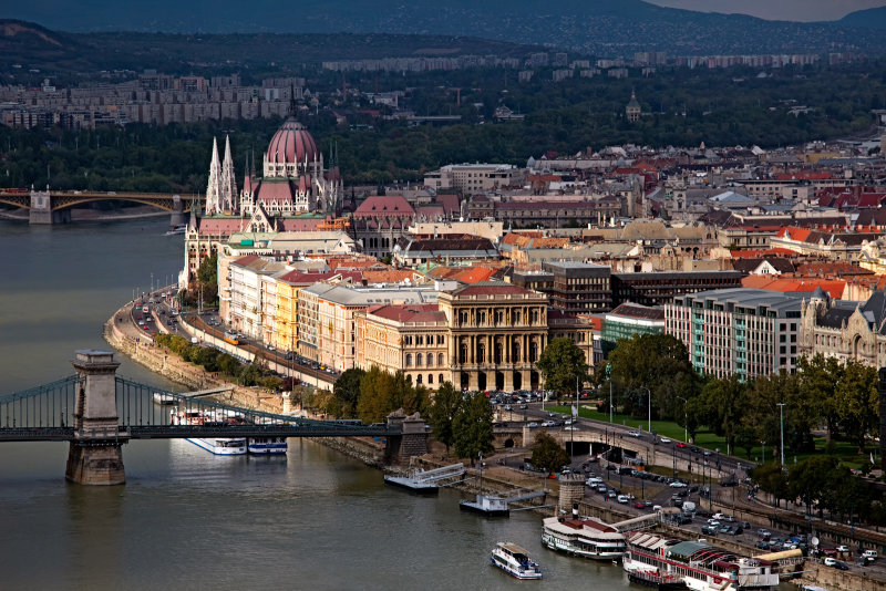 Pest side of the Danube river