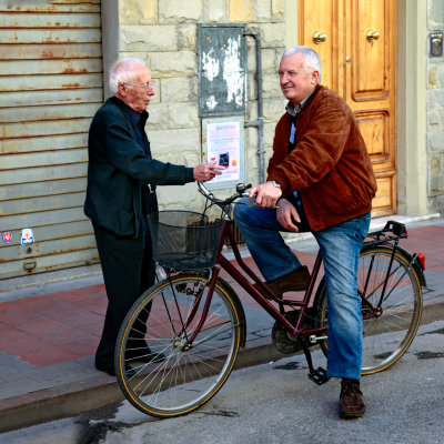 Friendly biker, but not really listening