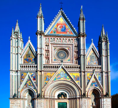 The Gothic faade of  the Duomo di Orvieto