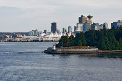 Downtown Vancouver behind Stanley Park