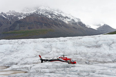 Helicopter on the Yanert Glacier