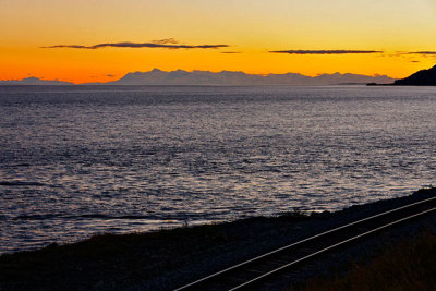 Looking across Cook Inlet, from the Seward Highway