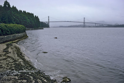 Lions Gate Bridge, from Stanley Park, on a foreboding day