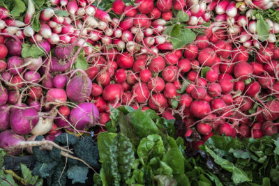 Radishes at market