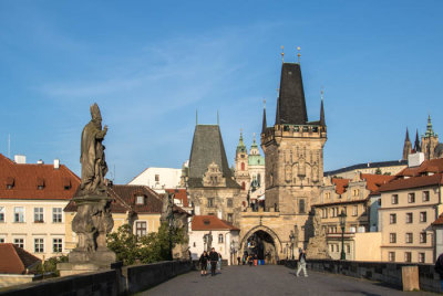 Charles Bridge view of Lesser Town