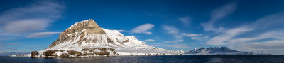 Pano of fjord landscape