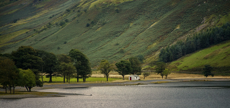 A view across the lake at Buttermere, Lake District National Park,Cumbria, UK