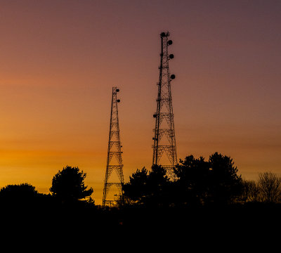 Towers at sunset