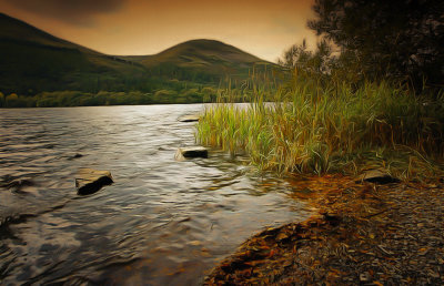 A lakeside view in the Lake District National Park, Buttermere,