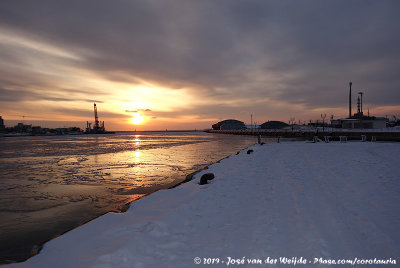 Frozen Kushiro Harbour