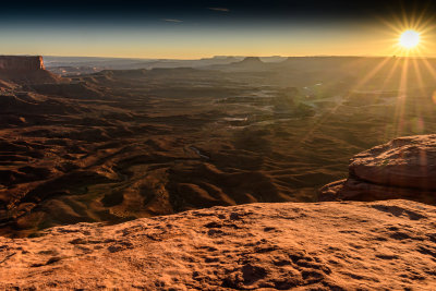 Green River (west) at Sunset - Canyonlands National Park