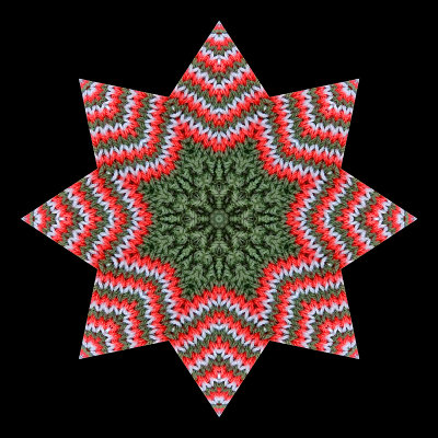 Kaleidoscope created with a picture of a knitted patch